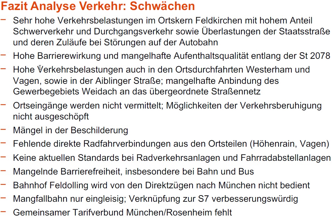 Verkehr Analyse Schwächen 1 Verkehr Analyse Schwächen 1