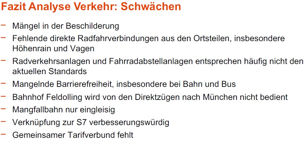 Verkehr Analyse Schwächen 2 Verkehr Analyse Schwächen 2